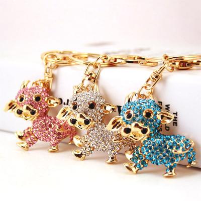 China Popular Key Chain Key Ring Keychain Rhinestone Jewelry Crystal Small Couple Gift Fashionable Cow Key Chain Car Key Chains Alloy Charm for sale