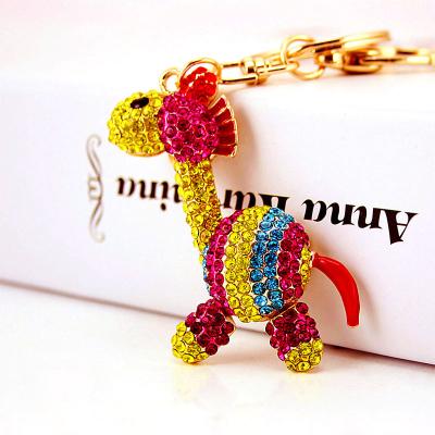 China New Cute Cartoon Keychain Pony Keychain Pendant Flannel Rhinestone Colorful Unicorn Tassel Accessories Children Gift for sale