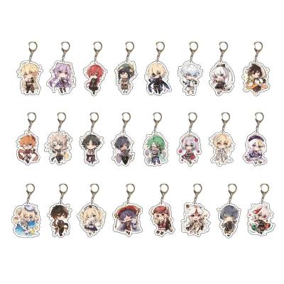 China Mengpa Acrylic Delicate Cartoon Craft Anime Game Genshin Impact Key Chain Delicacy Bag Car Key Chain Pendant Small Small for sale