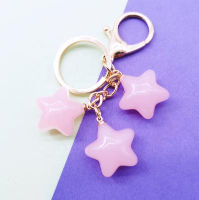 China Acrylic Star Powder Moving Key Ring Fantasy Key Chain Glitter Quicksand Car Women Girls Liquid Key Pendant Creative Gift Star for sale