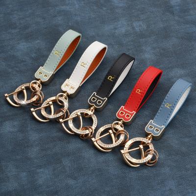 China Leather Rope Key Chain Key Chain For Car Hand - Loop Woven Key Chains Couple Gift Auto Detachable Metal Luxury Key Chains for sale