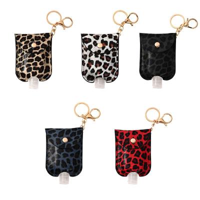 China New Fashion Multiful Key Chain Ring Creative Card Wallet PU Leather Key Ring With Can Put Down Wash Free Sanitizers for sale