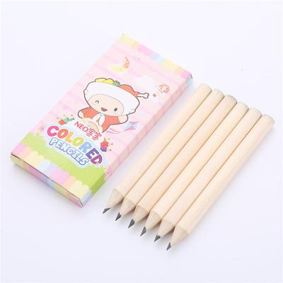 China 3.5 Inch 8.8cm HB Colored Pencil Logo 3.5 Inch 8.8cm HB Pencil Printing Factory Made Eco-Friendly Promotional Custom Short Kids Logo Wooden Pencil With Carton Box for sale