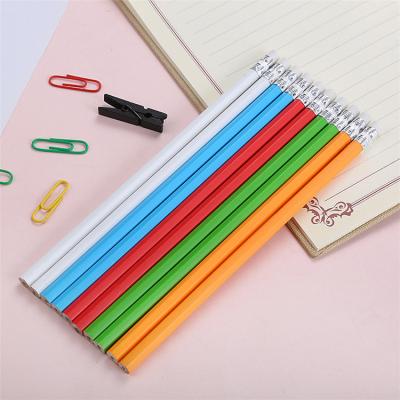 China Promotional Eco-friendly Pencil Factory Custom Hexagonal Wooden Pencil HB 2B Can Print Logo Advertising Gift Writing Pencil With Eraser for sale