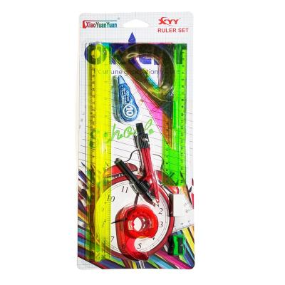 China School Student School Stationery Math Ruler Correction Tape Geometric Plastic 10 Pcs Set for sale