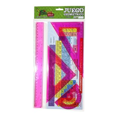 China High Quality School Products 20cm Size Multi Ruler Set AB102 Triangle Cheap Transparent Ruler Set For School for sale