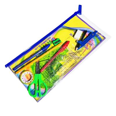 China School Student Eraser Sets Stationery Gift Set For Kids And Teenagers School Stationery Set In PVC Zipper Open Bag for sale