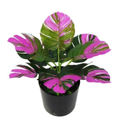 China Contemporary Hot Sale 26cm Size 9 Leaves Small Artificial Monstera Plant YD8733-4 for sale