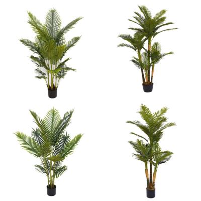 China Art Decor High Quality Artificial Green Decorative Tree Plastic Palm Tree For Indoor for sale