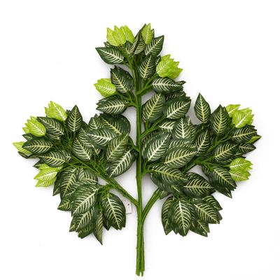 China New Modern Arrive Home Kitchen Party Supplies Tropical Leaves Decorations Green Artificial Leaves for sale