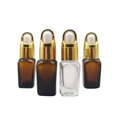 China 2021 New Cosmetic 50ml Essential Oil Bottle French Square Dropper Bottle With Silver Dropper Bottles for sale