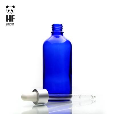 China Wholesale Recycling Blue Personal Care Cobalt Large 50ml 50ml Dropper Glass Bottles for sale