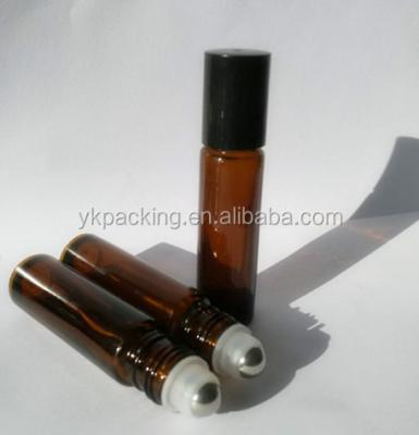 China 10ml cosmetic roller glass bottle amber perfume bottle roll on roller bottle wholesale for sale