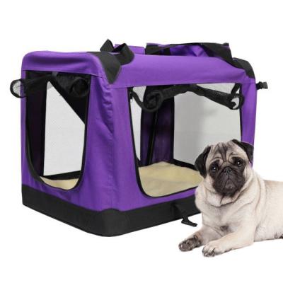 China Customized Luxury Soft Sided Sustainable Pet Travel Portable Foldable Durable Travel Bag Carrier Bag For Dogs Cats for sale