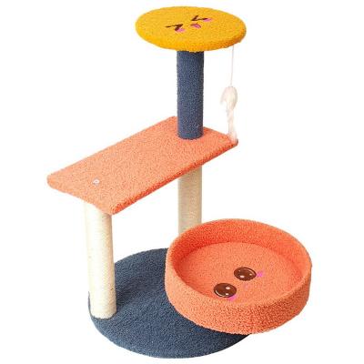 China OEM Stocked Large Cat Tree House Durable Indoor Cat Striping Post Modern Multilevel Cat Tree for sale