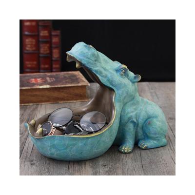 China Creative Europe resin crafts wholesale hippopotamus for living room coffee table decoration for sale