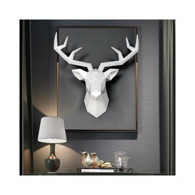 China Nordic Popular Modern Home Decor Europe Wall Deer Creative Resin Crafts Good For Living Room Bedroom Home Decoration for sale