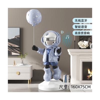 China Europe Hot Sale New Design Astronaut Life-Size Fiberglass Sculpture Astronaut with Bluetooth Speaker and Voice Smart Statue for sale