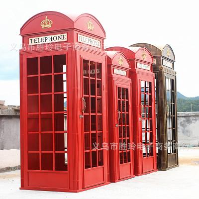 China wholesaleLondon Europe Antique Rose Floral Wedding Decor Outdoor Phone Booth Phone Booth With Artificial Flower for sale