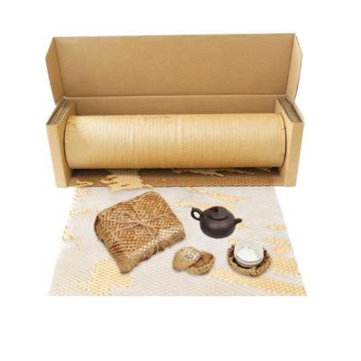 China Recycled Materials Honeycomb Cushioning Wrap Eco - Friendly Kraft Paper Roll for sale