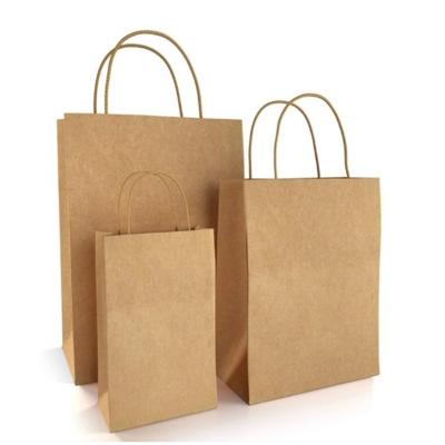 China Recycled Materials Brown Paper Bag Retails Sack Paper Shopping Bag for sale