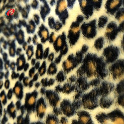 China Cheap price 100 polyester leopard print anti-static warp knitted velboa fabric for sofa for sale