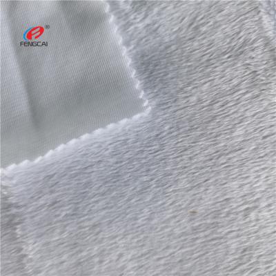 China 100% Anti-Static Polyester FDY One Side Brushed Soft Velboa For Soft Toys / Shoes / HomeTextile for sale