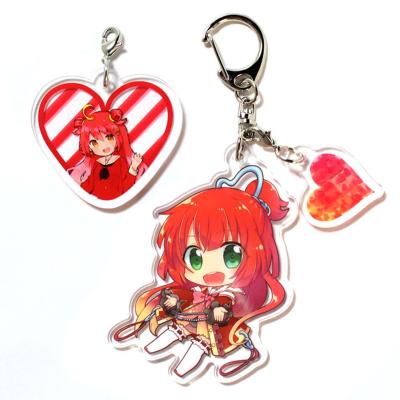 China Anime Acrylic Charms Custom Printed Acrylic Make Own Design Anime Glitter Epoxy Resin Key Chain Holographic Clear Acrylic Charms for sale