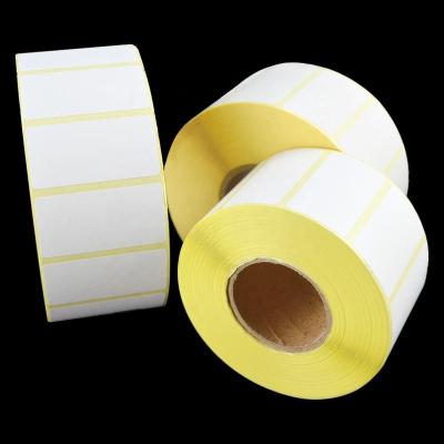 China Waterproof Factory 2023 Wholesale Custom Annotate Semi Self Adhesive Thermal Transfer Paper Roll Paper Label for sale