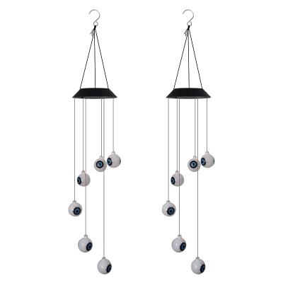 China Yard Solar Color Changing Art Decor Garden LED Wind Chime Hanging Lamp for sale