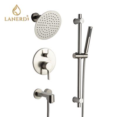 China Slide Barless Lanerdi Brushed Nickel Shower System for sale