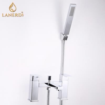 China Without Slide Bar Chrome 2 Hole Tub Shower Bathtub Mixer Tap With Legs for sale