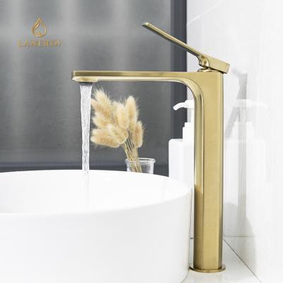 China High Quality Metered cUPC Gold Basin Faucets Single Handle Single Handle Cold And Hot Water Faucets Gold Basin Vanity Tall Basin Mixer Taps for sale