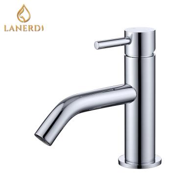 China Single Metered Cold Brass Faucets Lanerdi Chrome Basin Faucet for sale