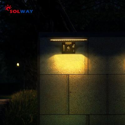 China Garden Solway Resort Project Solway Solar Power Motion Sensor Flood Pathway Street Light Wall Lamp Outdoor Waterproof Solar Garden Lamp for sale