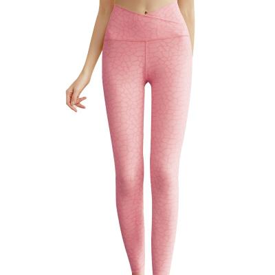 China HOSTARON Breathable Original Designs Spots Pink Pants Use Women's Recycled Polyester Yoga Wear Leggings for sale