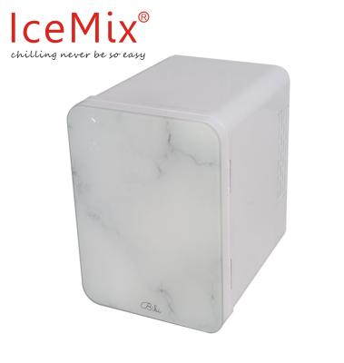 China 18â „ ƒ (64.4F) Under Door Mini Fridge Customized Glass Marble Fashion Magnetic Lock 4L Room Temperature Mini Cosmetics Fridge for sale