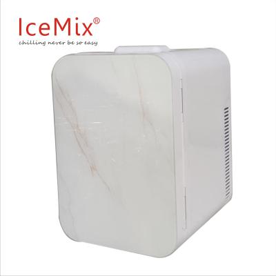 China 18degrees Below Room Temperature 8L 2 Shelves Customized Color Marble Door Mini Fridge Cosmetics For Room Lady Bedroom Mini Fridge for sale