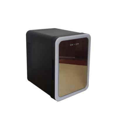 China China-chic New 4L Black Color Special Design Tempered Portable Mirror Door Car Freezer Refrigerator for sale