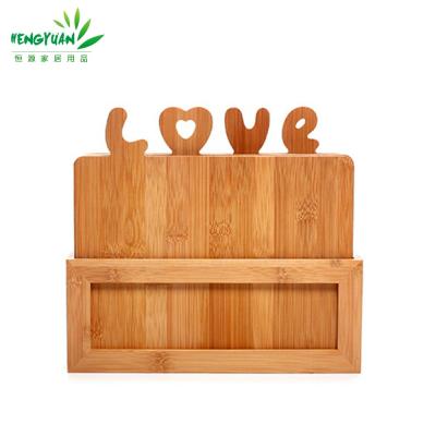 China Sustainable Love Classification Bamboo Index Cutting Cutting Board Set With Stand for sale