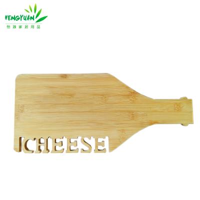 China Viable personalized unique bamboo chopping board with pierced cheese logo for sale