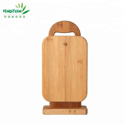 China 3 Piece Sustainable Organic Bamboo Cutting Board Set With Stand for sale