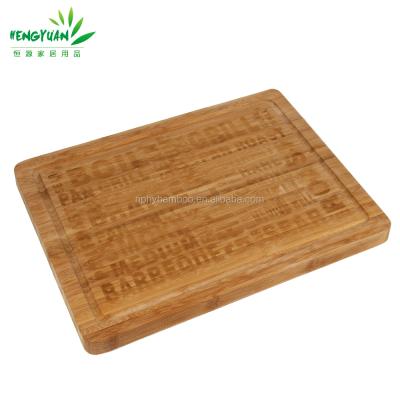 China Sustainable Sustainable Bamboo Cutting Board Kitchen With Letter Logo for sale