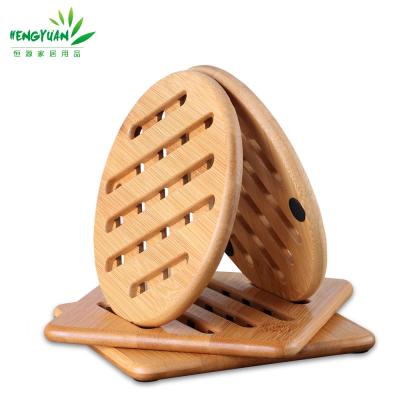 China Sustainable Customized Bamboo Hot Pan White Coaster For Kitchen for sale