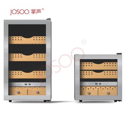 China Hotel Josoo OEM Odm Desktop Single Zone Humidifier Electric Wooden Cigar Display Cabinet Humidors For Sale for sale