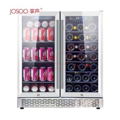 China Double-temperature Josoo Maker Compressor Beverage Cooler Fridge Electric Wine Fridge Refrigerator with Ce for sale