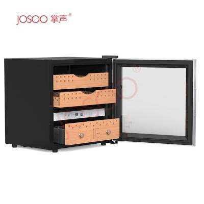 China JOSOO Hotel OEM 40L Worktop Cigar Humidor Cabinet Fridge Display Wine Cooler In Room for sale