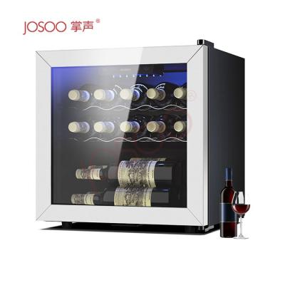 China Josoo Commercial Cheapest Clear Glass Doors Steel Wire Shelves Mini Refrigerador Minibar Single Zone Wine Bar Cooler for sale