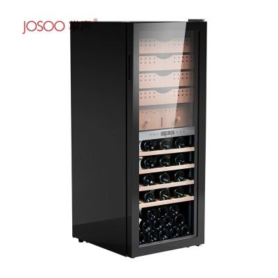 China Large Luxury Hotel Wine Cooler Dual Zone Fridge Wine Cigar Fridge Electric Humidifier for sale