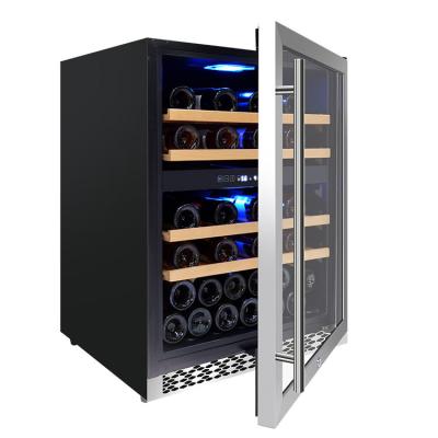 China Josoo commercial 150 l double zone 49 compressor fridge freezer bottle fridge built in 50 bottle wine fridge cellar for sale